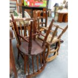 FOUR ANTIQUE COUNTRY SIDE CHAIRS.