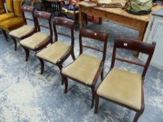 FIVE WM.IV.MAHOGANY DINING CHAIRS.