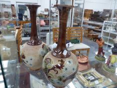 LARGE TAPERED NECK PAIR OF DOULTON VASES.