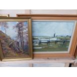 AN OIL ON BOARD SIGNED DAVID HEWITT AND ONE OTHER.