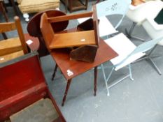 AN OCCASIONAL TABLE AND TWO BOOK TROUGHS.