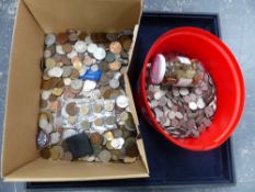 A TUB OF SIXPENCES AND OTHER COINAGE.