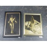 TWO NUDE PAINTINGS ON CANVAS.
