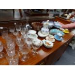 VARIOUS CUT GLASS, CHINAWARES, ETC.