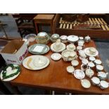 A WEDGWOOD ASIA PATTERN DINNER SERVICE, ROYAL ALBERT AND OTHER TEAWARES.