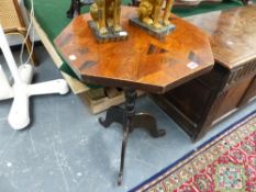 TWO SIMILAR JAPANESE TRIPOD OCCASIONAL TABLES.