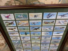 TWO FRAMED SETS OF CIGARETTE CARDS.