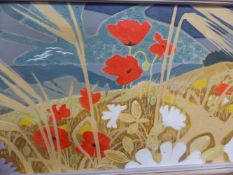 AN OIL ON CANVAS POPPY FIELDS BY OLIVIA HEYWOOD.