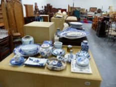 A QTY OF ORIENTAL AND OTHER BLUE AND WHITE CHINAWARES.