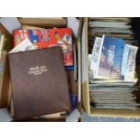 TWO BOXES OF POSTCARDS, BANKNOTES, ETC.