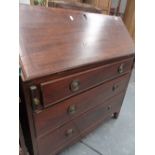 A LATE GEORGIAN MAHOGANY FALL FRONT BUREAU.