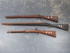 THREE ORNAMENTAL MUSKETS.