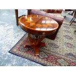 AN EMPIRE STYLE LAMP TABLE.