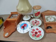 VARIOUS WALL CLOCKS,ETC.