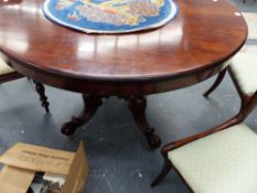 A VICTORIAN MAHOGANY TILT TOP BREAKFAST TABLE.