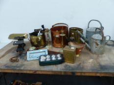 A QTY OF COPPER AND METALWARE,ETC.