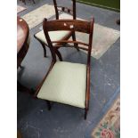 TWO PAIRS OF VICTORIAN DINING CHAIRS.