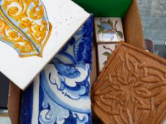 A QUANTITY OF ANTIQUE AND OTHER TILES.