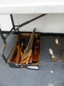 A QTY OF ANTIQUE TOOLS.