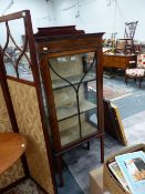 AN EDWARDIAN INLAID DISPLAY CABINET.