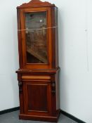 A VICTORIAN MAHOGANY GLAZED BOOKCASE.