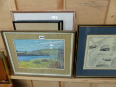 VARIOUS MAPS AND A WATERCOLOUR BY ROBIN RECKITT,ETC.