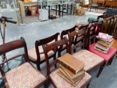 NINE VARIOUS GEORGIAN MAHOGANY DINING CHAIRS,ETC.