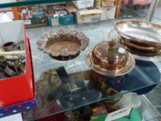 AN ASSORTMENT OF HALLMARKED SILVER AND PLATED WARE.