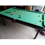 A POOL TABLE.