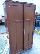 A SMALL MAHOGANY COMPACTUM WARDROBE.