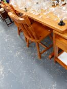 A PINE KITCHEN TABLE AND CHAIRS,ETC.