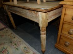 A VICTORIAN PINE TABLE.