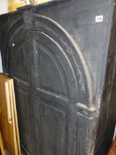 A GEORGIAN CORNER CUPBOARD AND ASSOCIATED TWO DOOR CABINET.