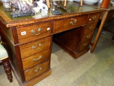 A VICTORIAN ROSEWOOD TWIN PEDESTAL DESK.