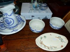 A WASH JUG AND BOWL SET,ETC.