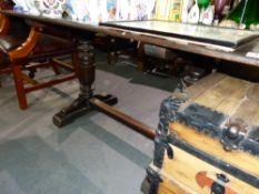 AN OAK REFECTORY TABLE.