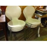 A SET OF RETRO BENTWOOD CHAIRS MADE IN DENMARK.