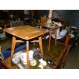 A PAIR OF OAK OCCASIONAL TABLES.