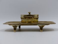 A SILVER HALLMARKED INK STAND 1894 LONDON, APPROXIMATE WEIGHT 16.60ozs.