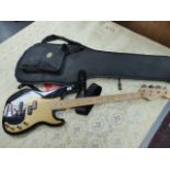 A FENDER ELECTRIC BASS GUITAR SERIEL No. MZ4102905.