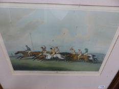 THREE COLOUR PRINTS OF HUNTING AND HORSE RACING SUBJECTS, ALL AFTER SAMUEL HOWITT.