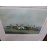 THREE COLOUR PRINTS OF HUNTING AND HORSE RACING SUBJECTS, ALL AFTER SAMUEL HOWITT.