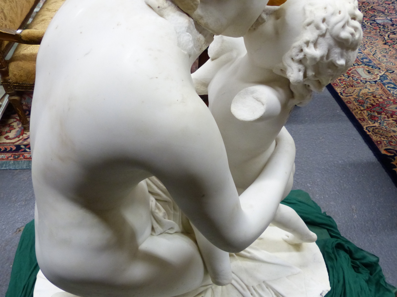 JOHAN NIKLAS BYSTROM. (swedish) (1783-1848) CUPID AND VENUS, SIGNED AND LOCATED ROMA. CARVED MARBLE. - Bild 16 aus 23