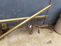 A PAIR OF VICTORIAN BRASS AND IRON HANDRAILS OR ALTAR RAILS, BY REPUTE FROM St.MARY'S, PUTNEY.