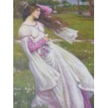 A LARGE OIL ON CANVAS PAINTING AFTER WATERHOUSE.