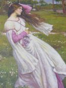 A LARGE OIL ON CANVAS PAINTING AFTER WATERHOUSE.