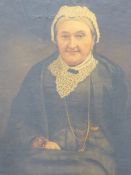 VICTORIAN SCHOOL. PORTRAIT OF A SEATED LADY WEARING A BRACELET WITH OVAL PORTRAIT, OIL ON CANVAS. 74