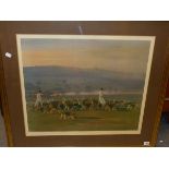 AFTER SIR ALFRED MUNNINGS (1878-1959) THE BELVOIR HOUNDS EXERCISING IN THE PARK, COLOUR PRINT. 55