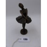 M.DAVID. (20th.C.) A BALLERINA, SIGNED BRONZE. H.20cms.