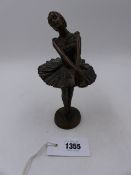 M.DAVID. (20th.C.) A BALLERINA, SIGNED BRONZE. H.20cms.